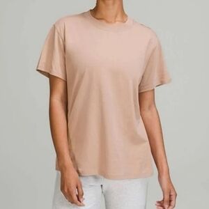 Lululemon Athletica All Yours Cotton T-Shirt in Pink Clay Short Sleeve Crew